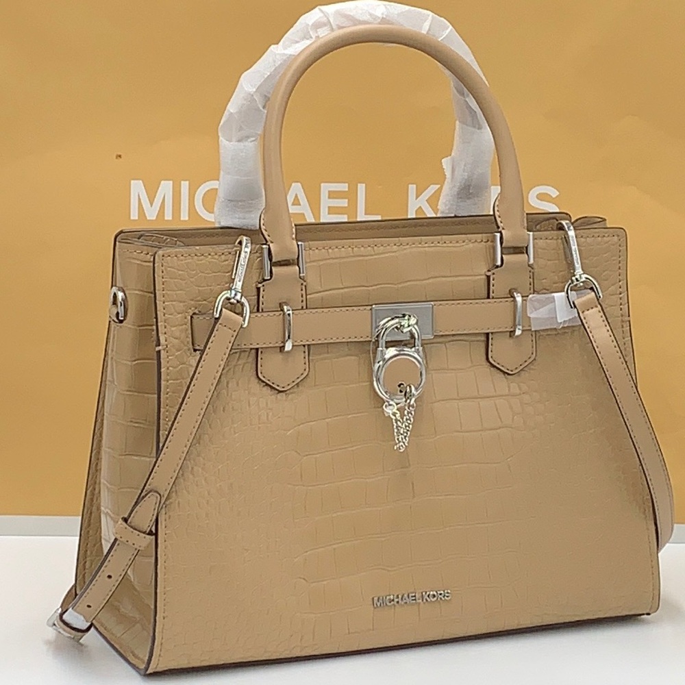 Michael Kors Hamilton Medium
Satchel Crossbody Croc Embossed
CAMEL COLOR - Picture 3 of 15